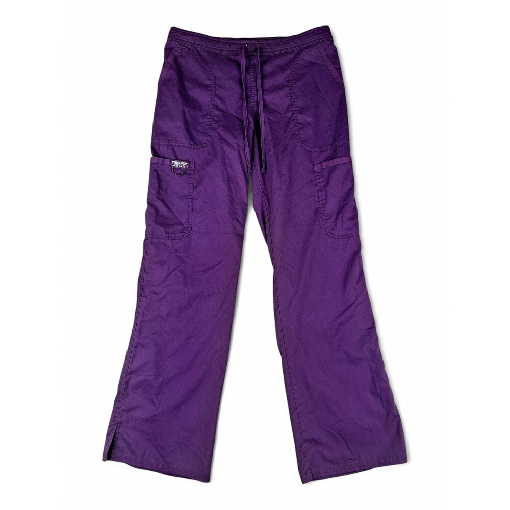 Cherokee Workwear Women's Scrub Pants S Purple Cargo Drawstring
